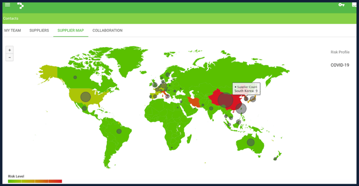 Coronavirus Pandemic Supply Chain Heat Map